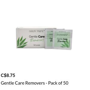 Gel remover pads for use with gel moments